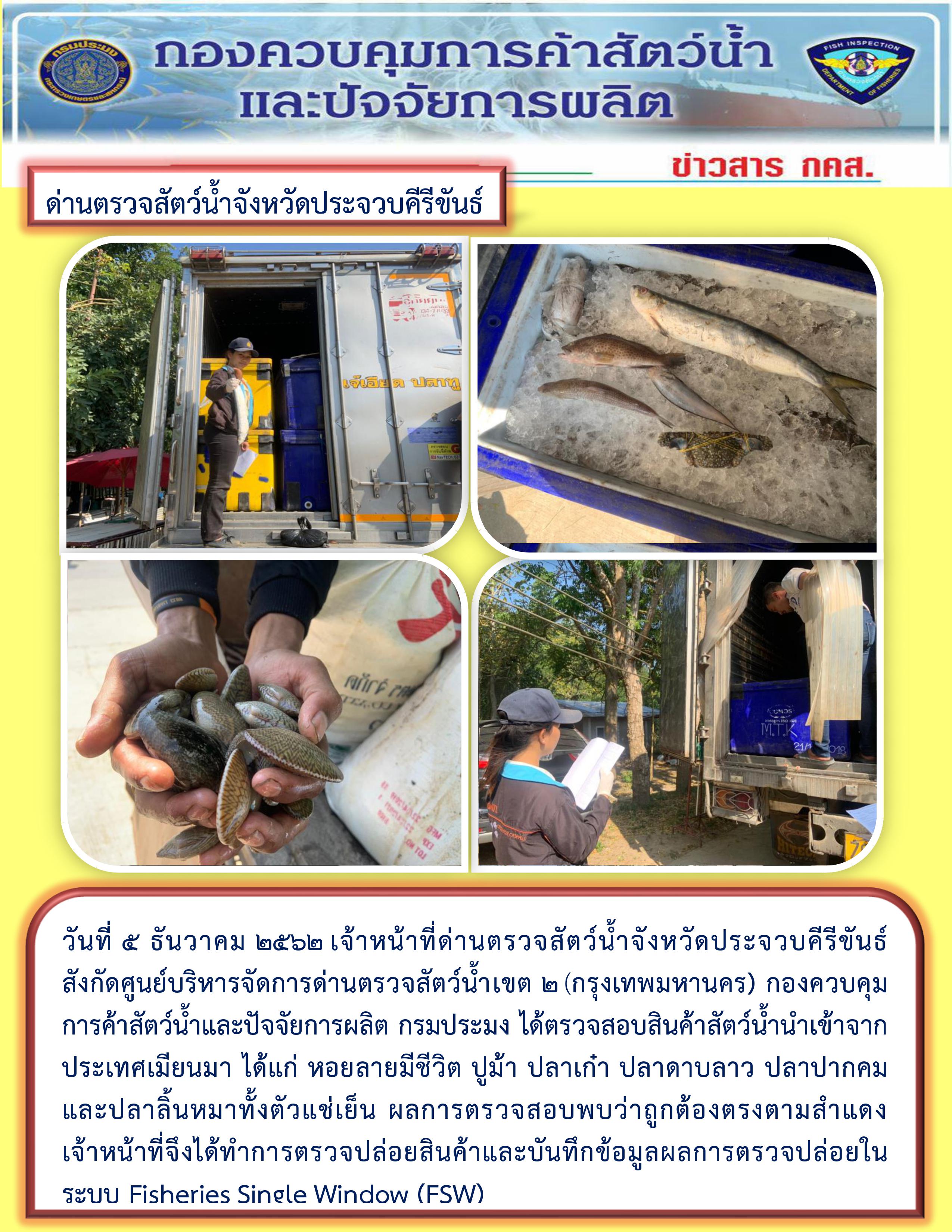 สินค้าสัตว์น้ำนำเข้าจากประเทศเมียนมา..คลิก