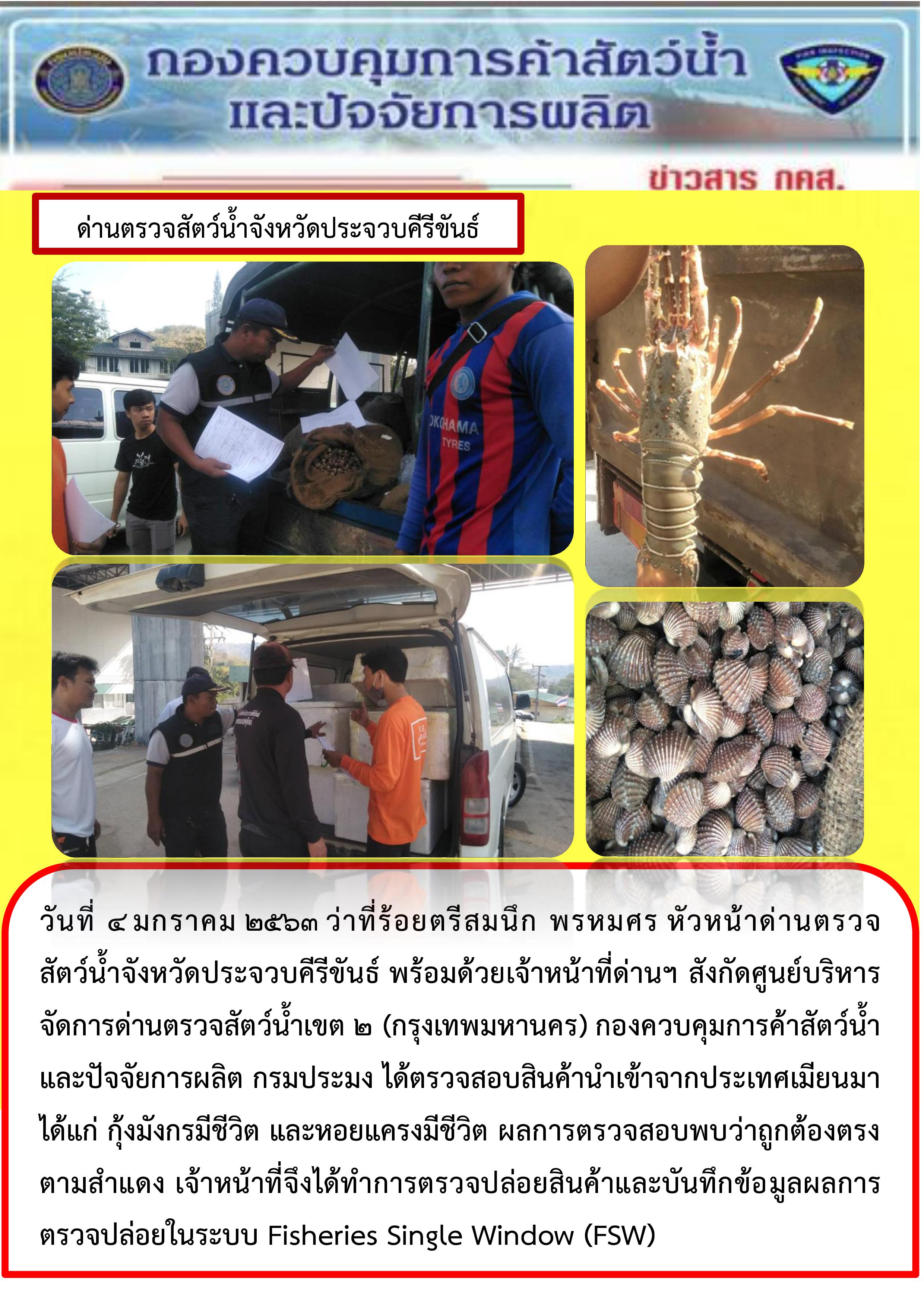 สินค้าสัตว์น้ำนำเข้าจากประเทศเมียนมา..คลิก