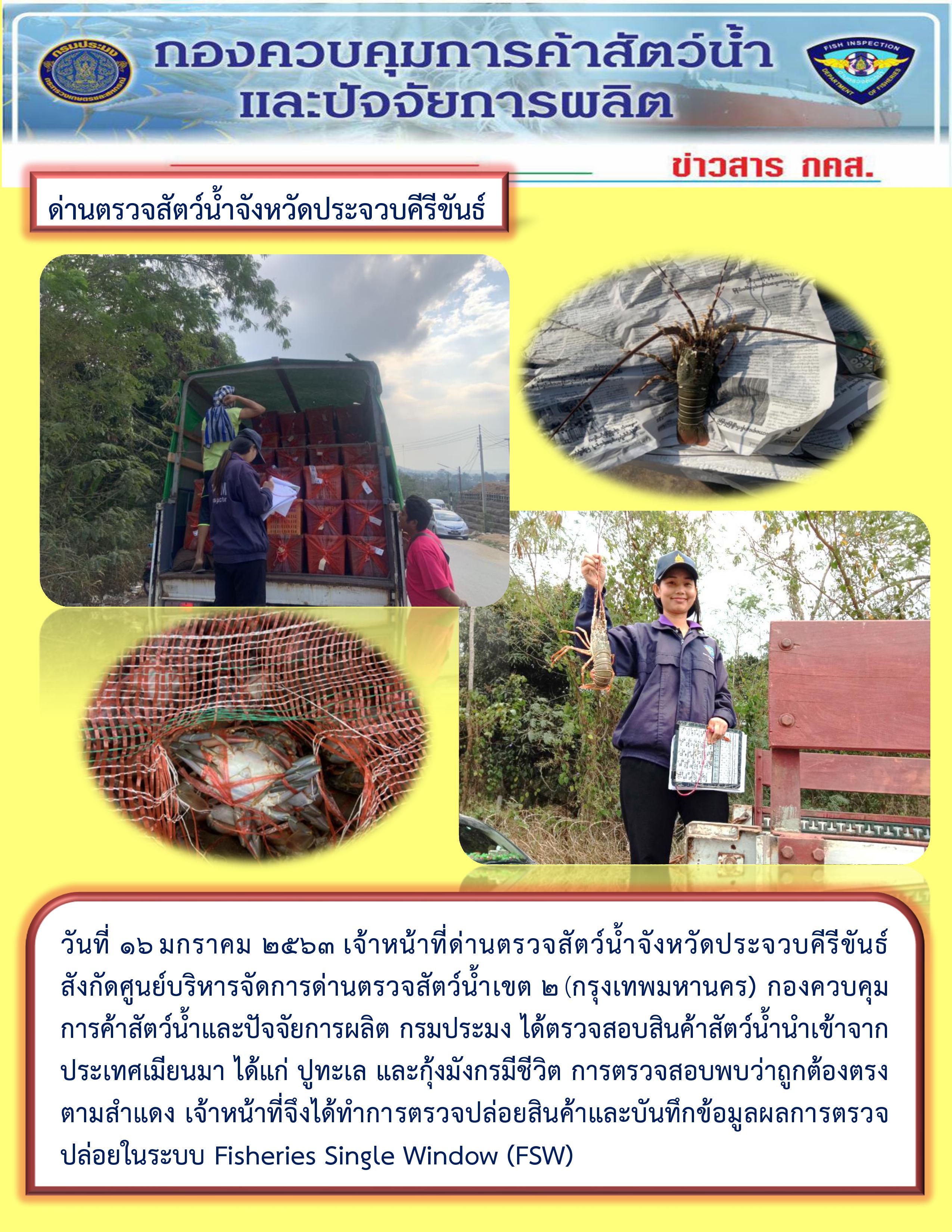 สินค้าสัตว์น้ำนำเข้าจากประเทศเมียนมา..คลิก