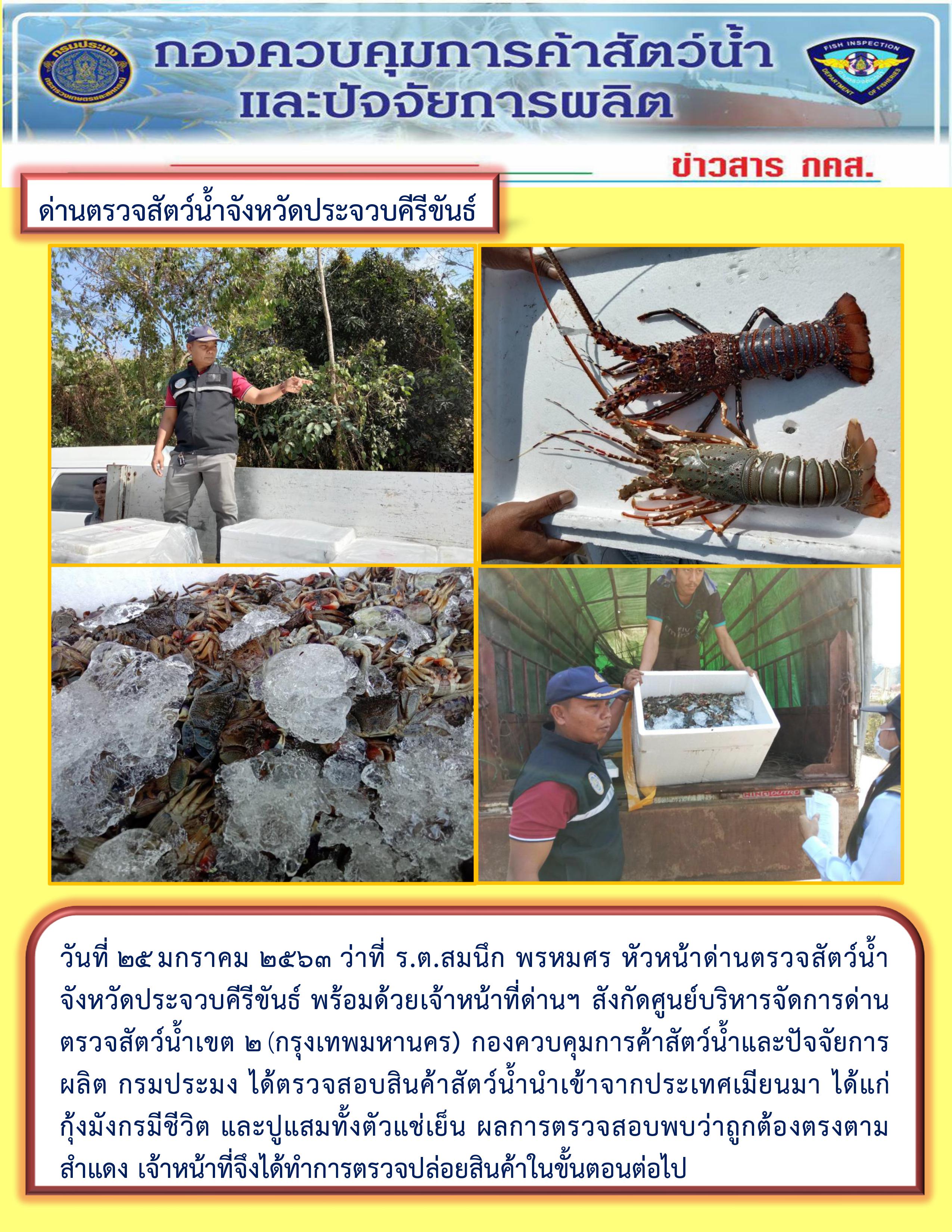 สินค้าสัตว์น้ำนำเข้าจากประเทศเมียนมา..คลิก