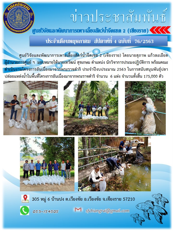 ข่าวประชามสัมพันธ์ประจำเดือนพฤษภาคม  สัปดาห์ที่ 4 ฉบับที่  76/2563