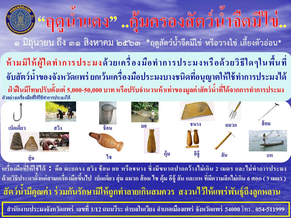 ประชาสัมพันธ์ฤดูปลาน้ำจืดมีไข่..คลิก