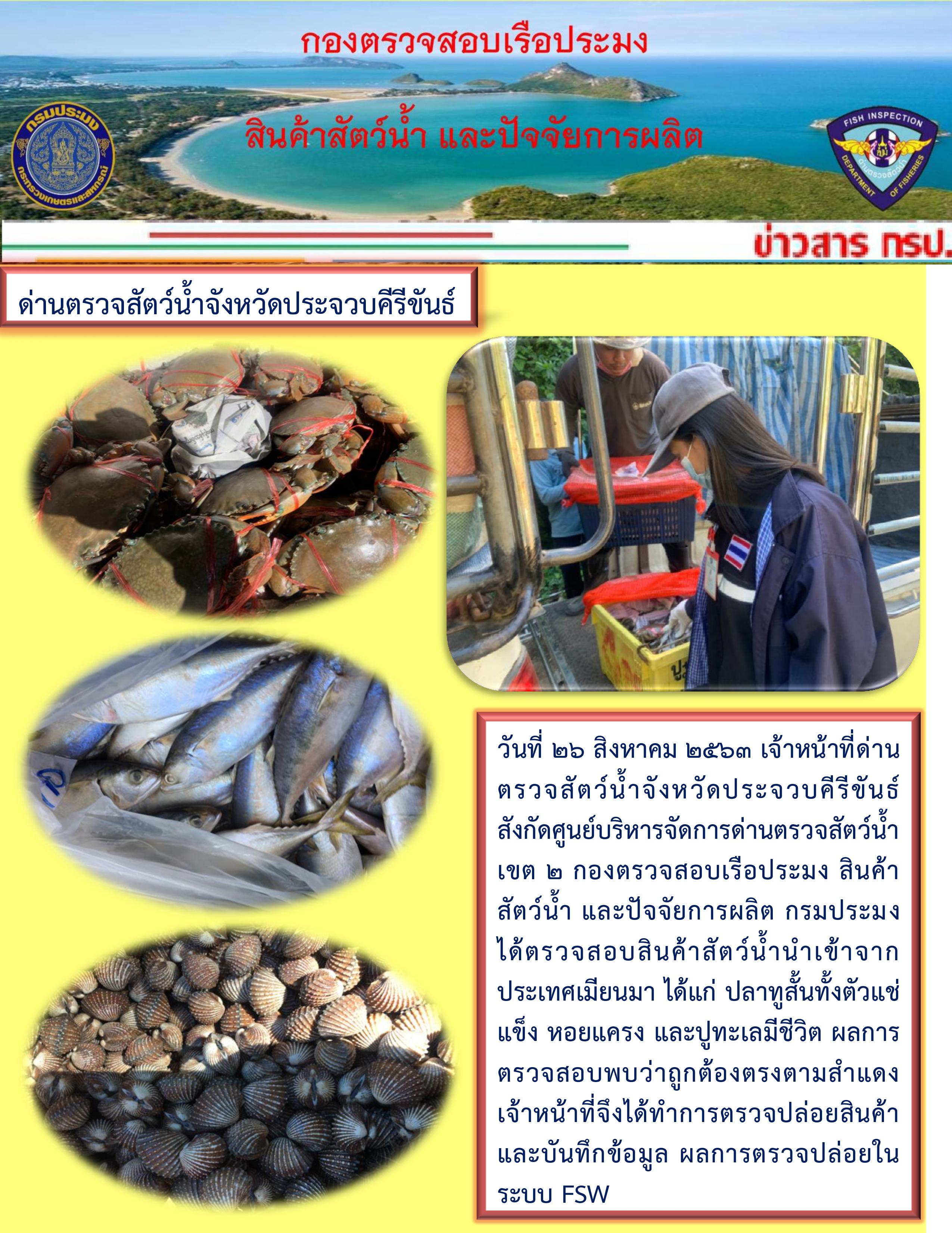 สินค้าสัตว์น้ำนำเข้าจากประเทศเมียนมา..คลิก