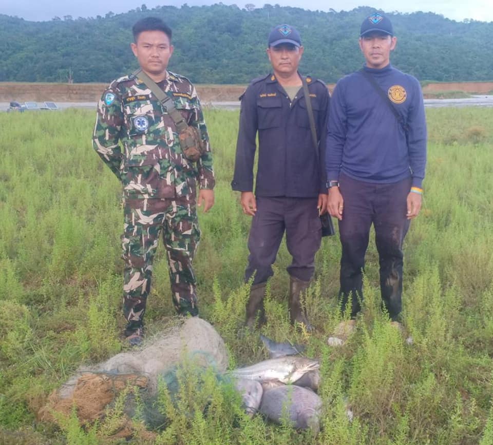 ควบคุมการเฝ้าระวังการทำการประมงพื้นที่แหล่งน้ำจืด ในช่วงฤดูสัตว์น้ำจืดมีไข่ฯ  ตรวจยึดแห ความยาวเกิน ๓ เมตร จำนวน ๔ ปาก ข่ายลอย จำนวน ๒ ผืน ปลาเบญจพรรณ (สภาพเน่าเสีย) จำนวน ๑๕ กิโลกรัม..คลิก