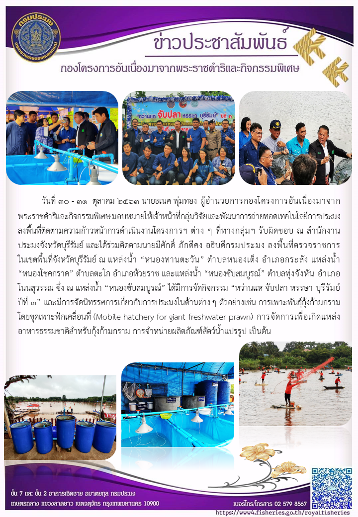 ติดตามความก้าวหน้าของโครงการที่กลุ่มวิจัยฯ รับผิดชอบพื้นที่จังหวัดบุรีรัมย์