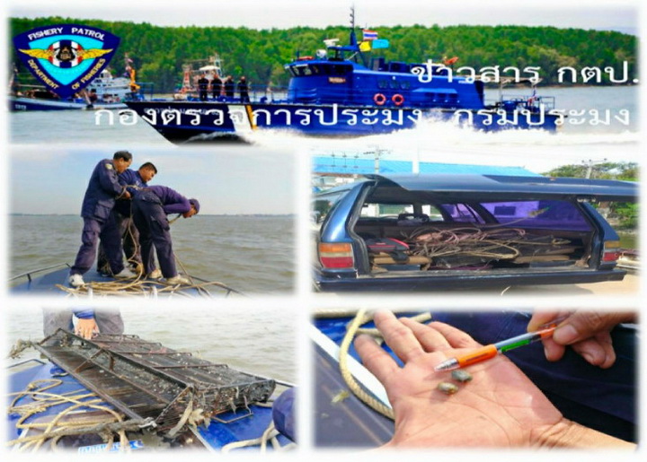 เรือตรวจประมงทะเล 219 ได้ทำการตรวจยึดเครื่องมือตระแกรงคราดหอย จำนวน 1 อัน..คลิก