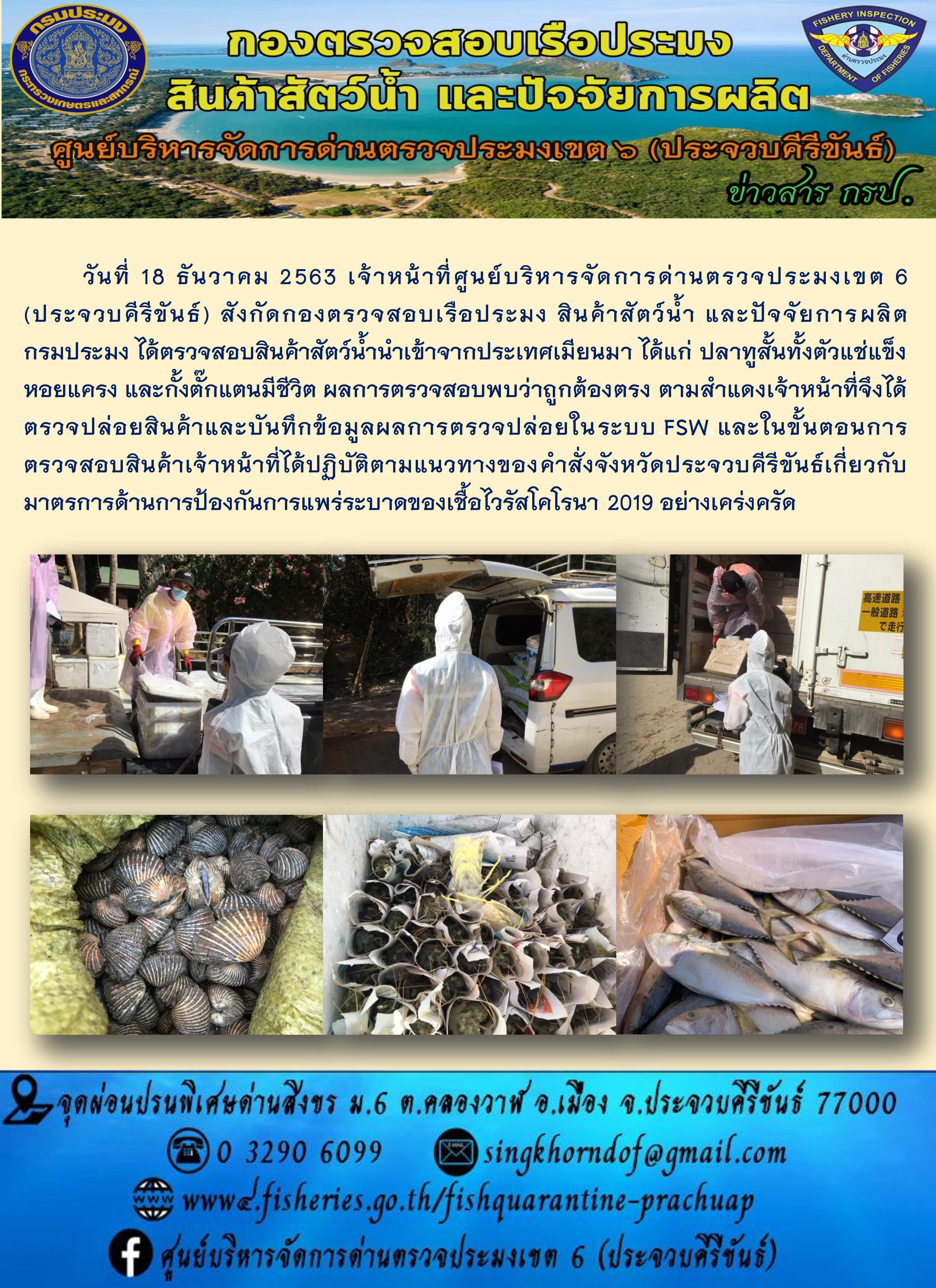 สินค้าสัตว์น้ำนำเข้าจากประเทศเมียนมา