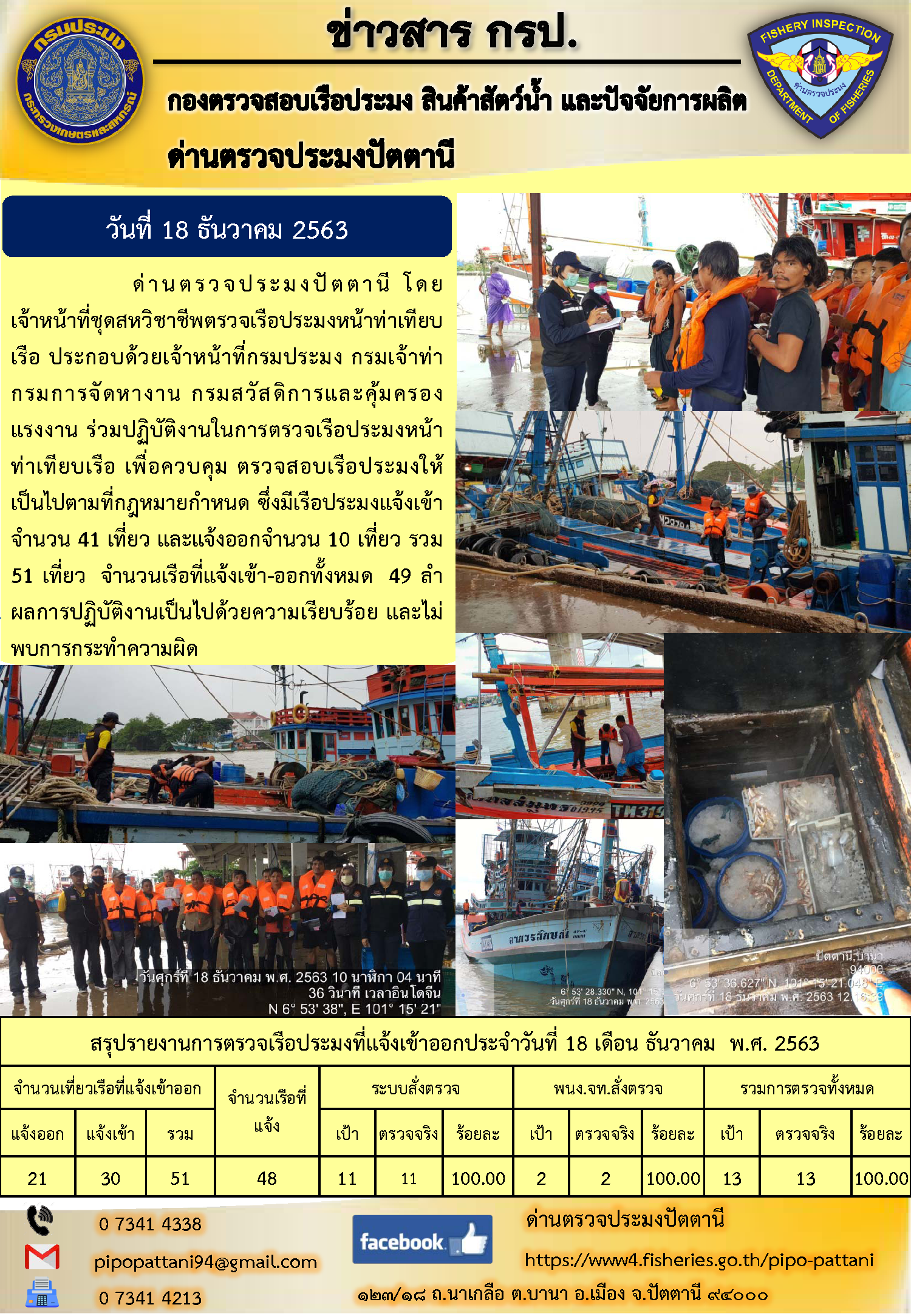 ข่าวสารการปฏิบัติงานประจำวันที่ 18 ธันวาคม 2563..คลิก