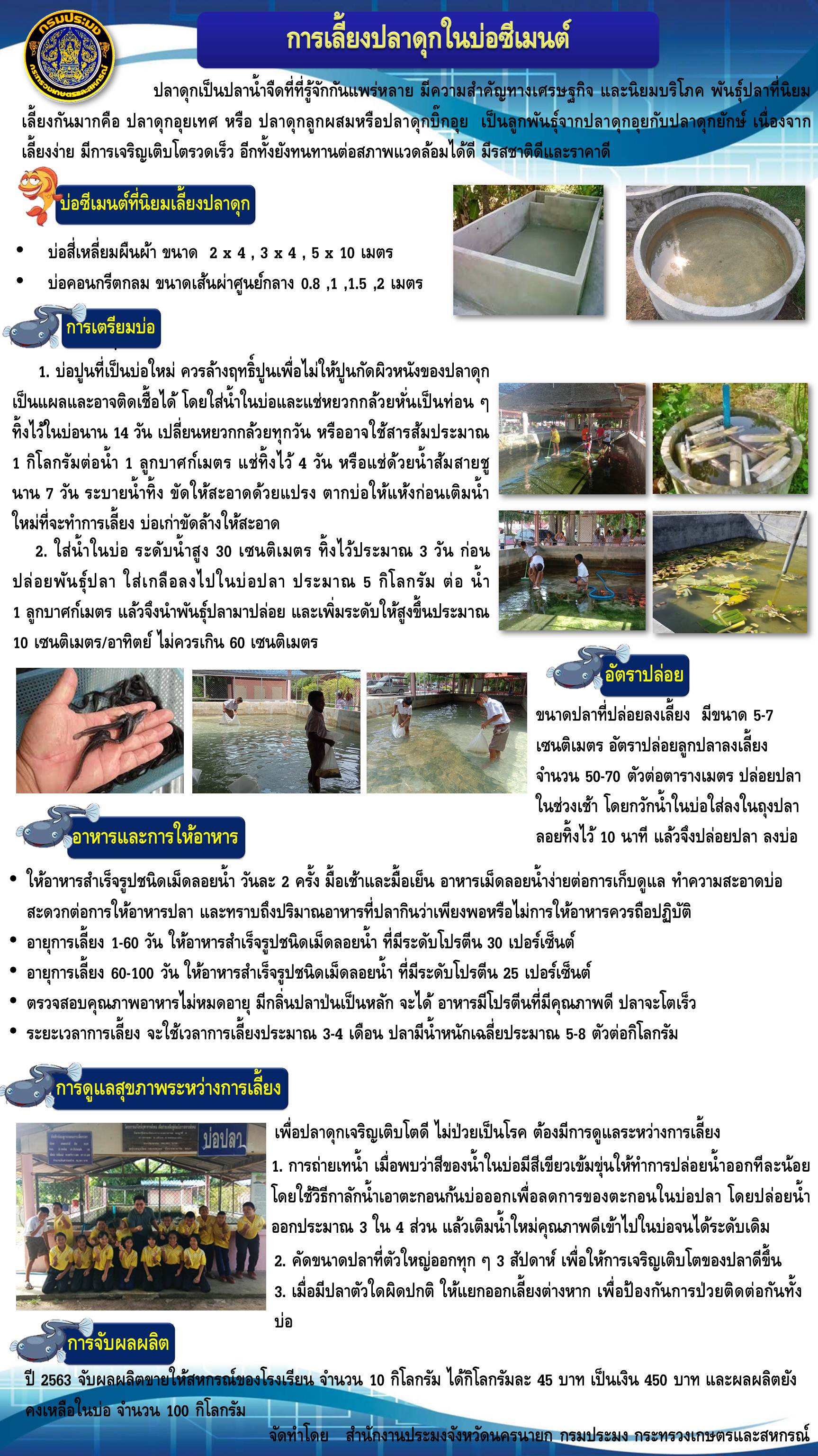 การเลี้ยงปลาดุกในบ่อซีเมนต์..คลิก