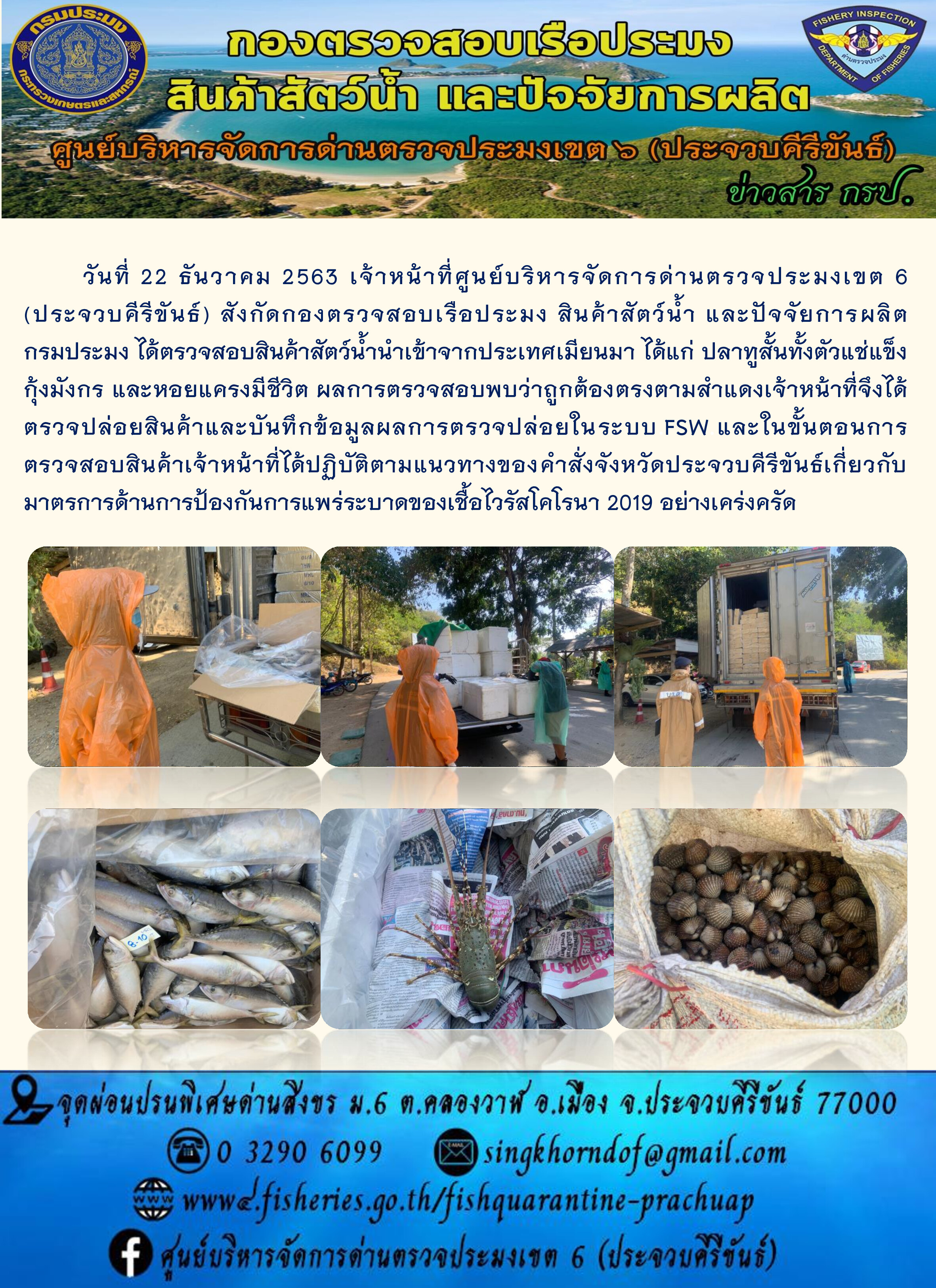 สินค้าสัตว์น้ำนำเข้าจากประเทศเมียนมา