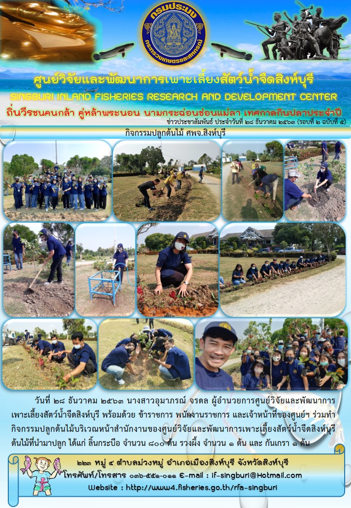 กิจกรรมปลูกต้นไม้ ศพจ.สิงห์บุรี..คลิก