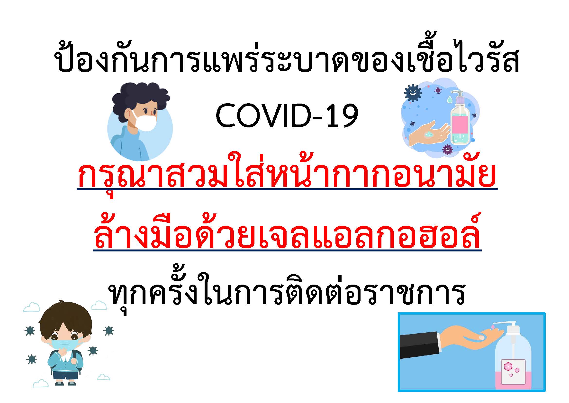 ป้องกันการแพร่ระบาดของเชื้อไวรัส COVID-19..คลิก