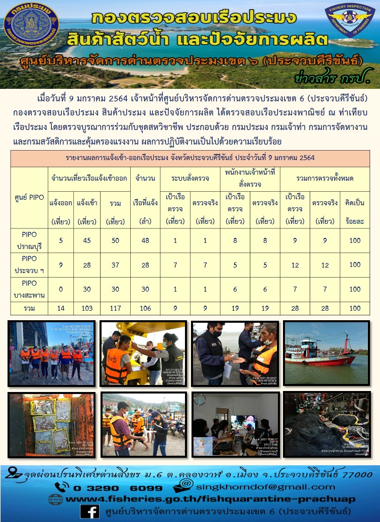 ตรวจสอบเรือประมงพาณิชย์ ณ ท่าเทียบเรือประมง..คลิก