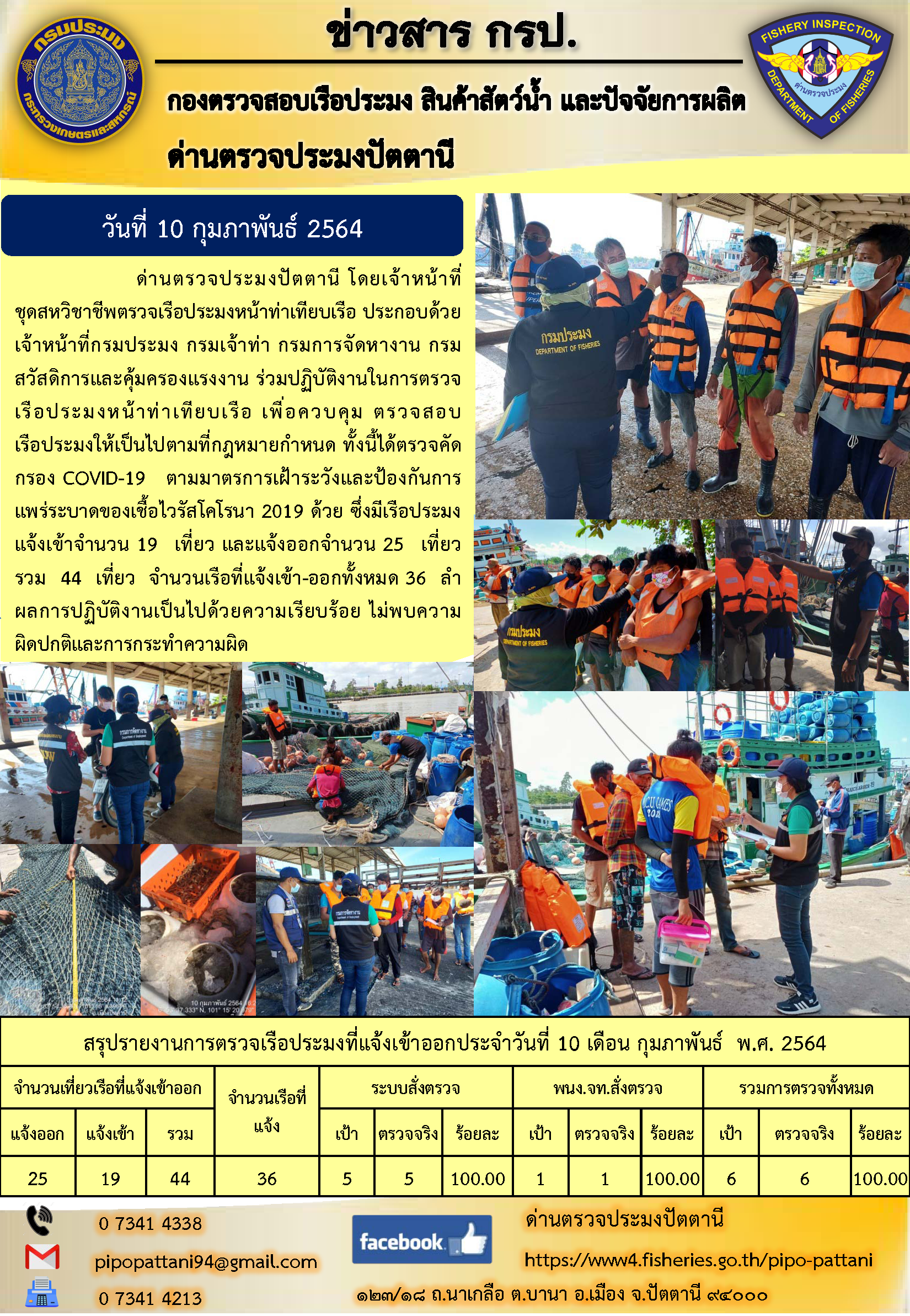 ข่าวสารการปฏิบัติงานประจำวันที่ 10 กุมภาพันธ์ 2564..คลิก