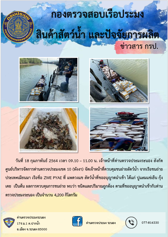 ตรวจสอบเรือและสินค้านำเข้าจากประเทศ MYANMAR..คลิก