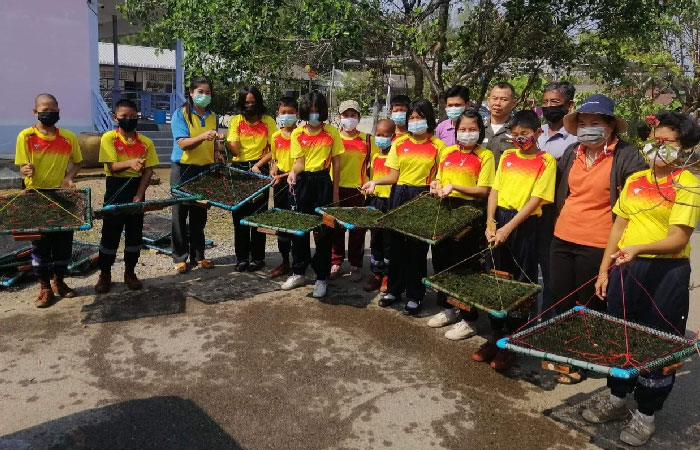 ขยายผลจากการทดลองเลี้ยงสาหร่ายพวงองุ่นในถังไฟเบอร์กลาส ไปสู่การพัฒนาอาชีพ ให้แก่ คณะครู และนักเรียน โรงเรียนตำรวจตระเวนชายแดนบ้านน้ำแดง ม.6  ต.บางชัน อ. ขลุง จ.จันทบุรี..คลิก