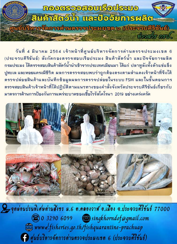 สินค้าสัตว์น้ำนำเข้าจากประเทศเมียนมา..คลิก