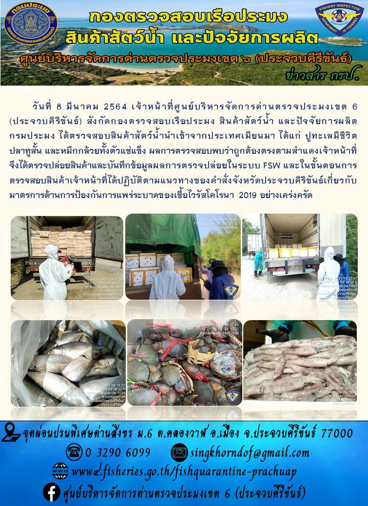 สินค้าสัตว์น้ำนำเข้าจากประเทศเมียนมา..คลิก