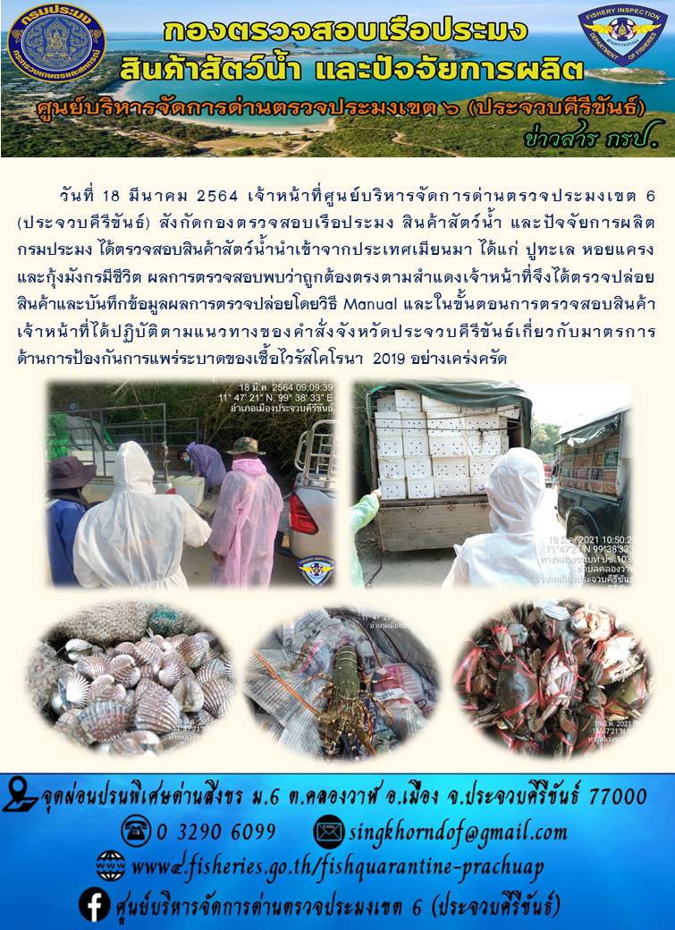 สินค้าสัตว์น้ำนำเข้าจากประเทศเมียนมา..คลิก