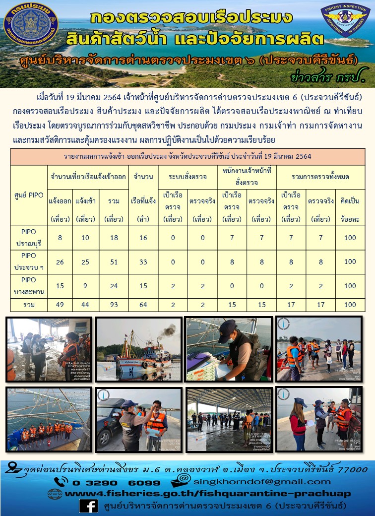 ตรวจสอบเรือประมงพาณิชย์ ณ ท่าเทียบเรือประมง..คลิก