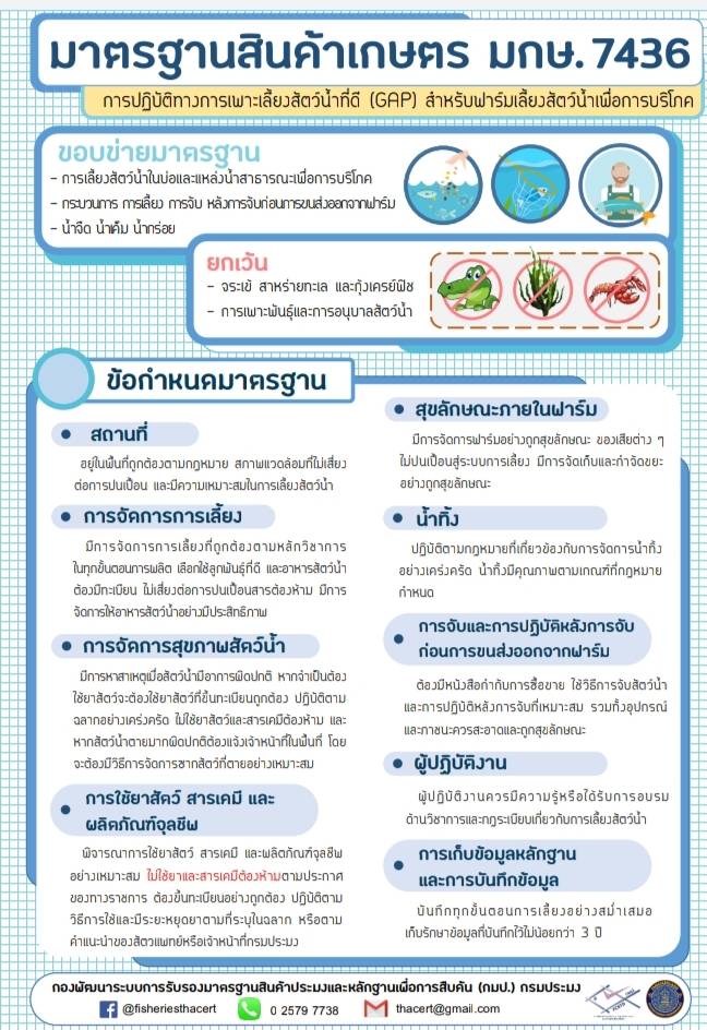 ประชาสัมพันธ์มาตรฐานการเพาะเลี้ยงสัตว์น้ำ..คลิก