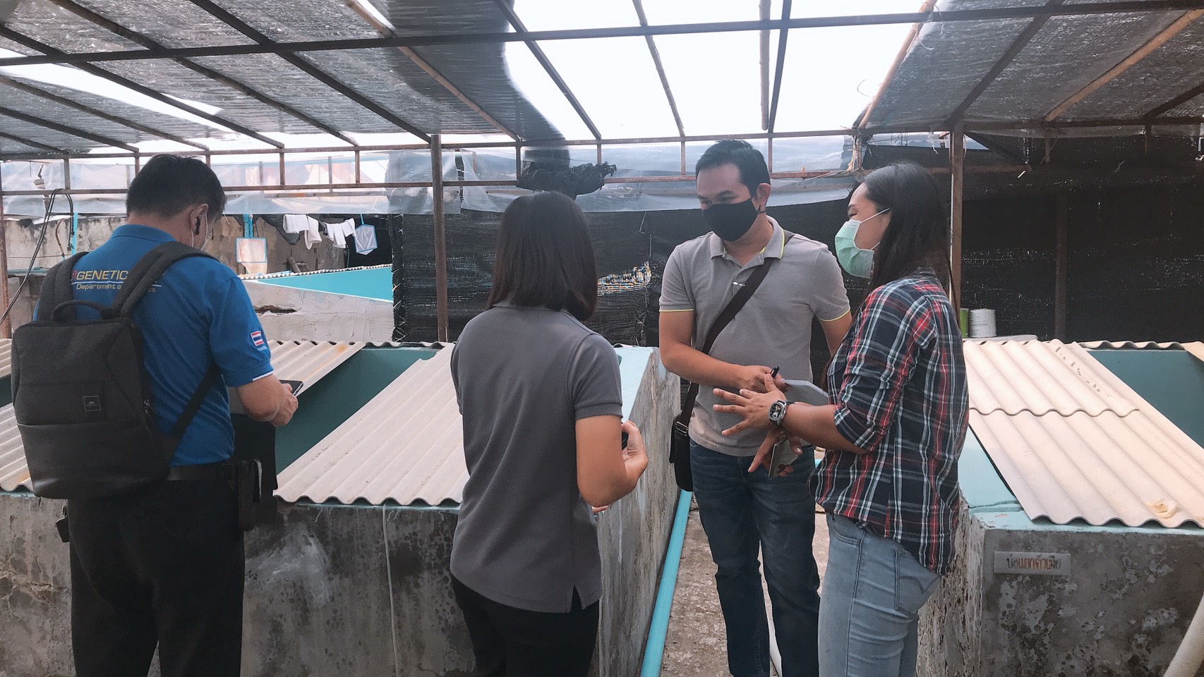 เข้าตรวจรับรองมาตรฐานฟาร์มพ่อแม่พันธุ์กุ้งก้ามกรามตามหลักพันธุศาสตร์ ในพื้นที่จังหวัดชลบุรี 