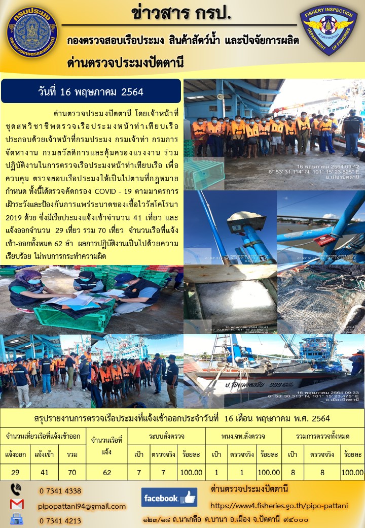 ข่าวสารการปฏิบัติงานประจำวันที่ 16 พฤษภาคม 2564..คลิก