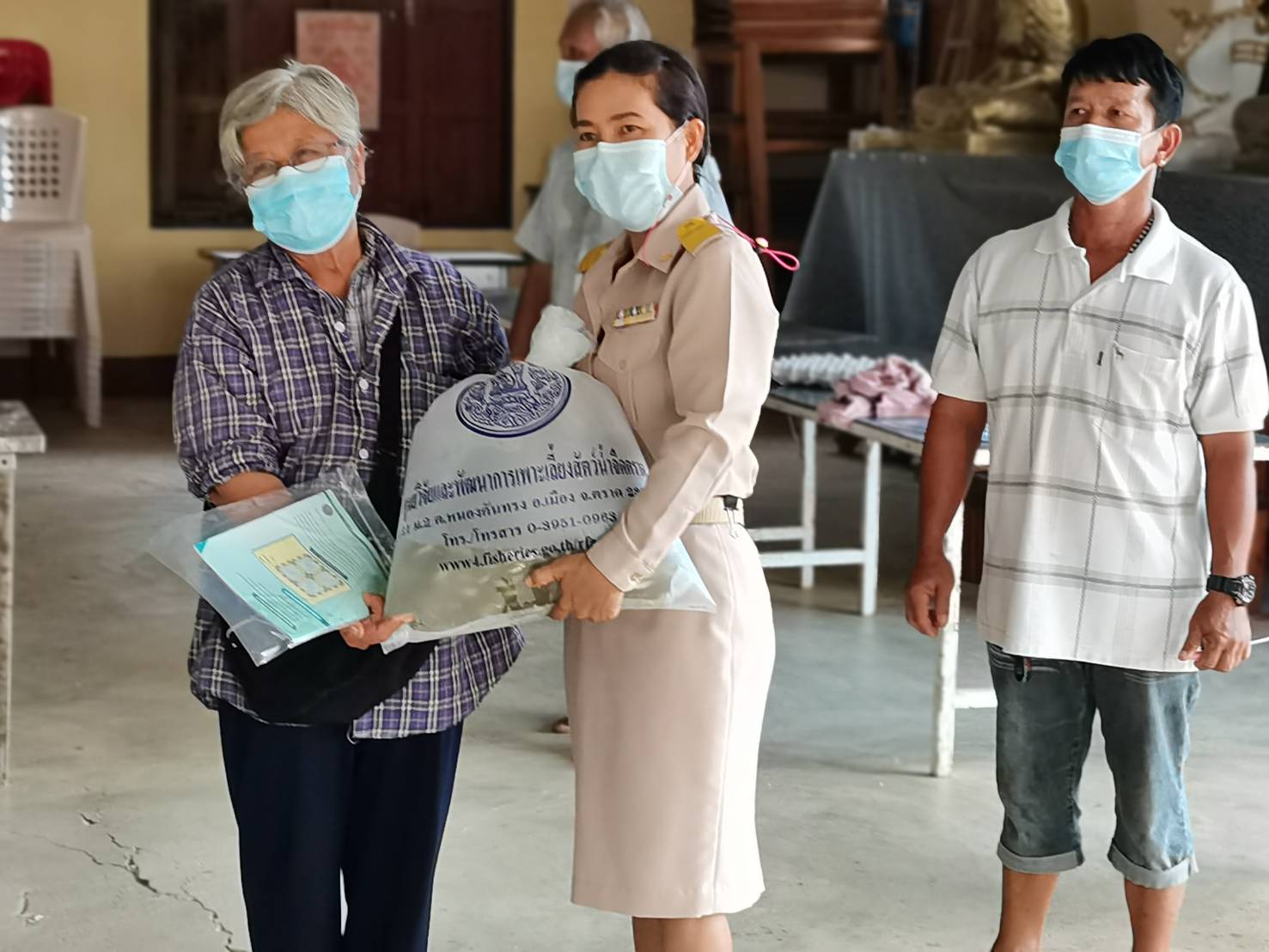 สนับสนุนพันธุ์สัตว์น้ำโครงการส่งเสริมเกษตรทฤษฎีใหม่ด้านการประมง ปีงบประมาณ ๒๕๖๔