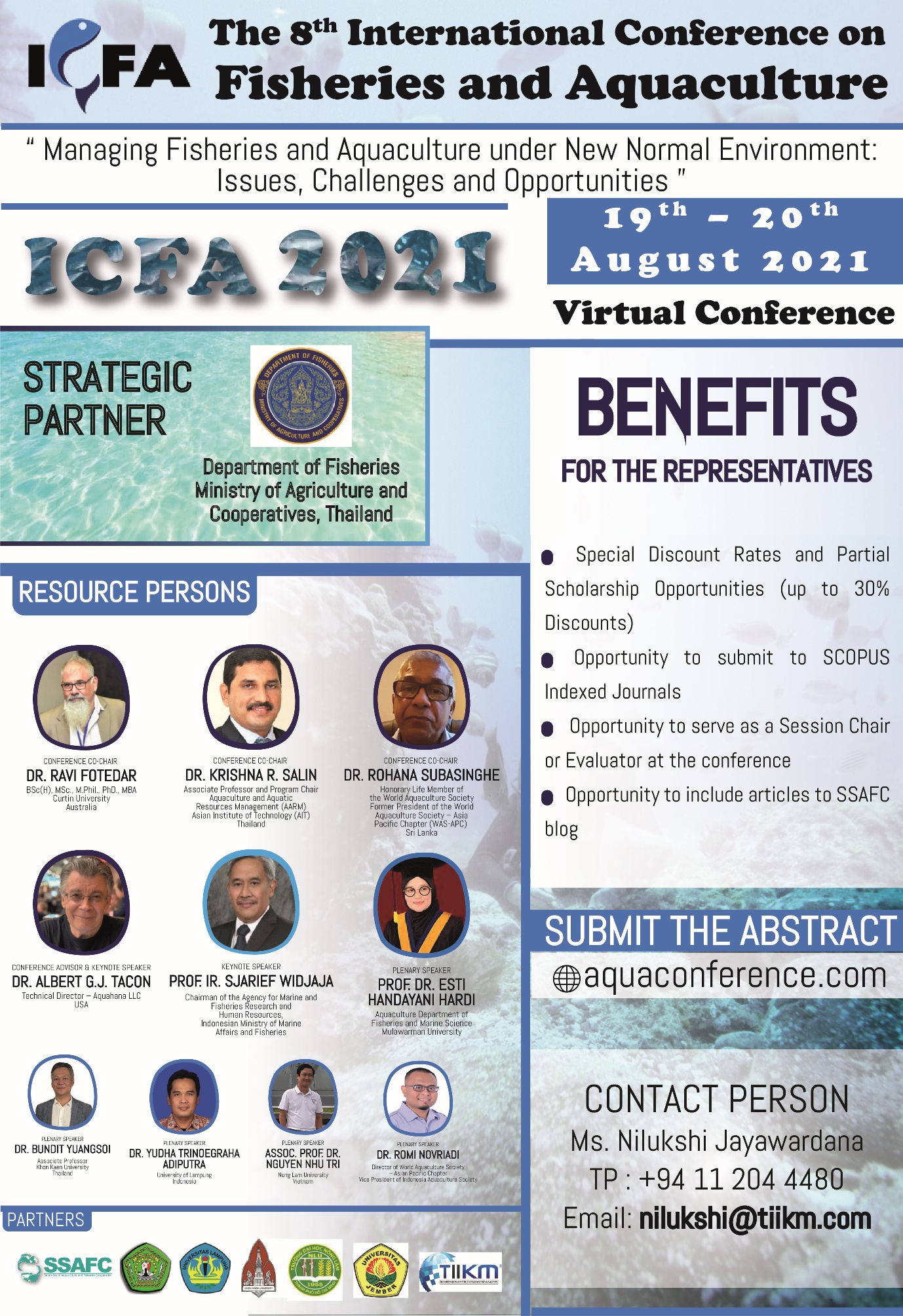 ประชาสัมพันธ์การประชุม International Conference on Fisheries and Aquaculture ครั้งที่ 8 หรือ ICFA 2021..คลิก