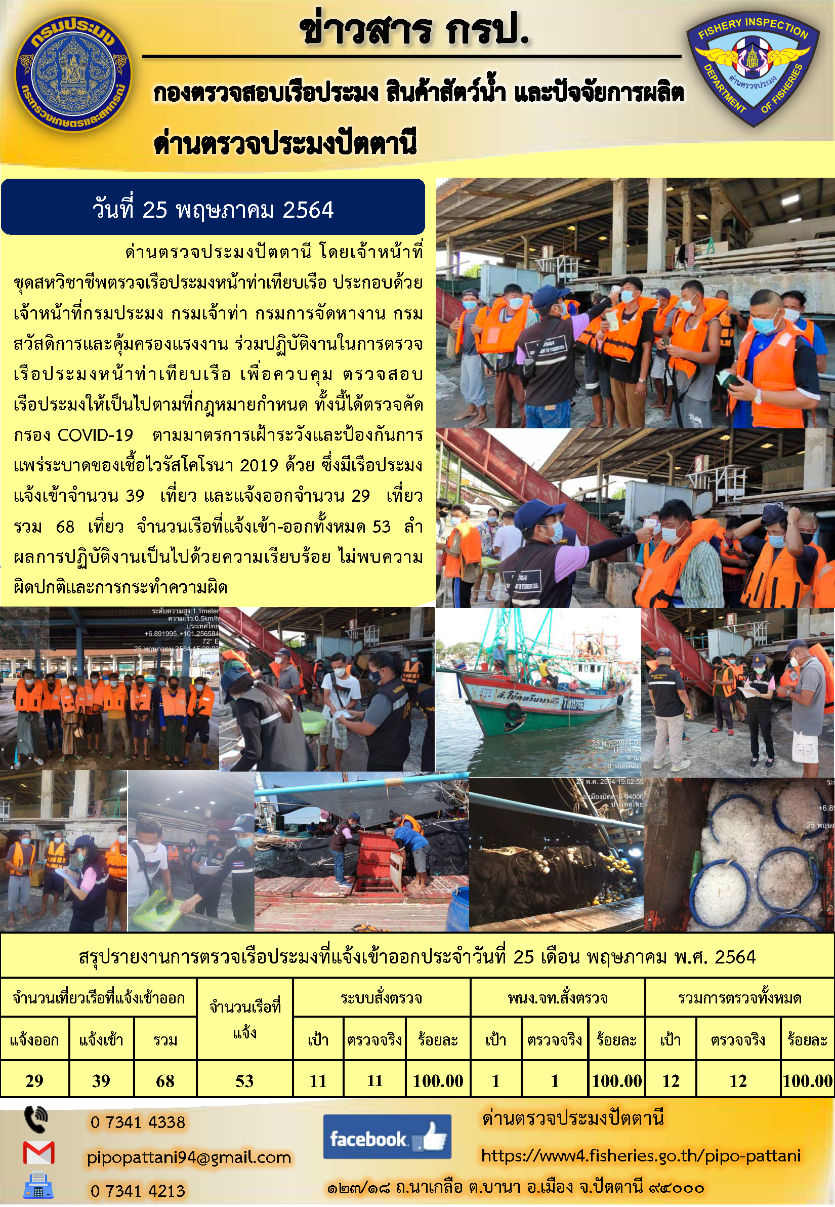 ข่าวสารการปฏิบัติงานประจำวันที่ 25 พฤษภาคม 2564..คลิก
