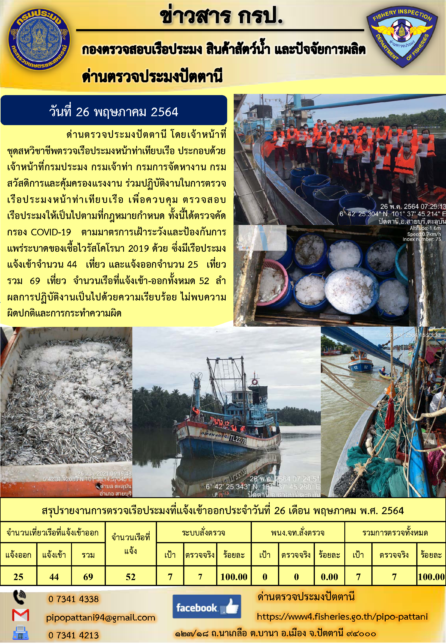 ข่าวสารการปฏิบัติงานประจำวันที่ 26 พฤษภาคม 2564..คลิก