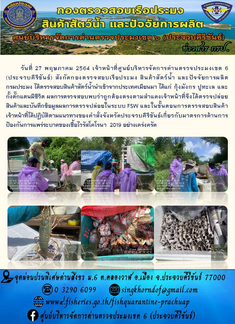 สินค้าสัตว์น้ำนำเข้าจากประเทศเมียนมา..คลิก