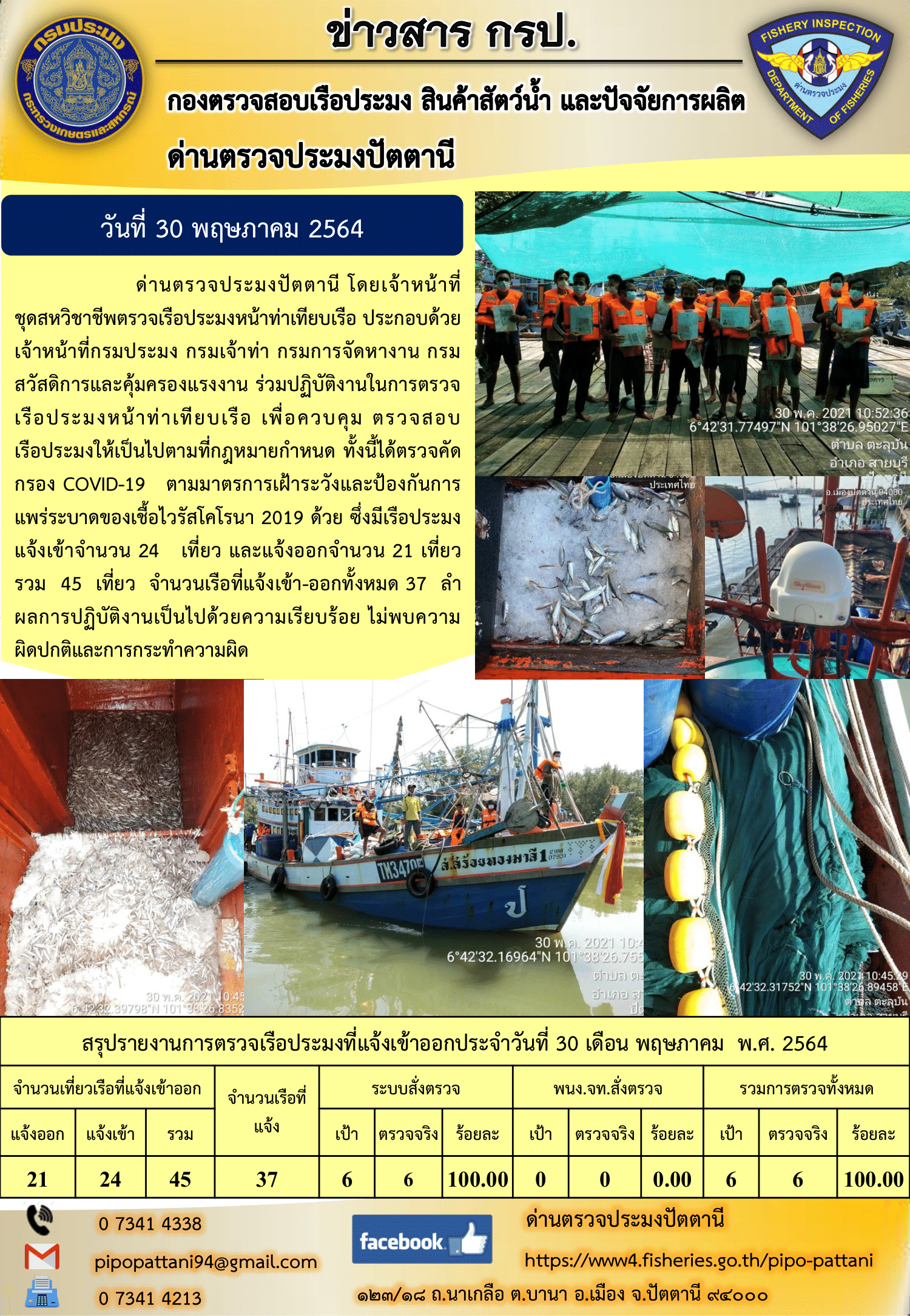 ข่าวสารการปฏิบัติงานประจำวันที่ 30 พฤษภาคม 2564..คลิก