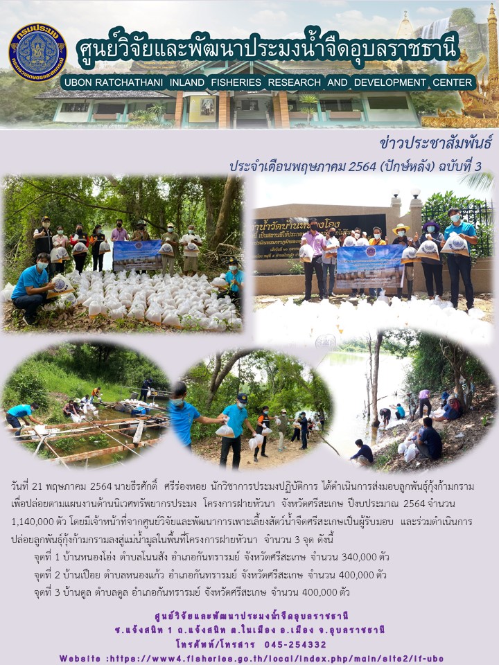 ข่าวประชาสัมพันธ์ ประจำเดือน พฤษภาคม 2564 (ปักษ์หลัง) ฉบับที่ 3..คลิก