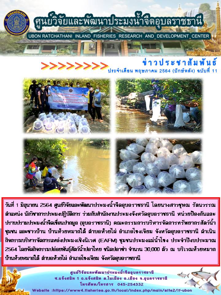 ข่าวประชาสัมพันธ์ ประจำเดือน พฤษภาคม 2564 (ปักษ์หลัง) ฉบับที่ 11..คลิก