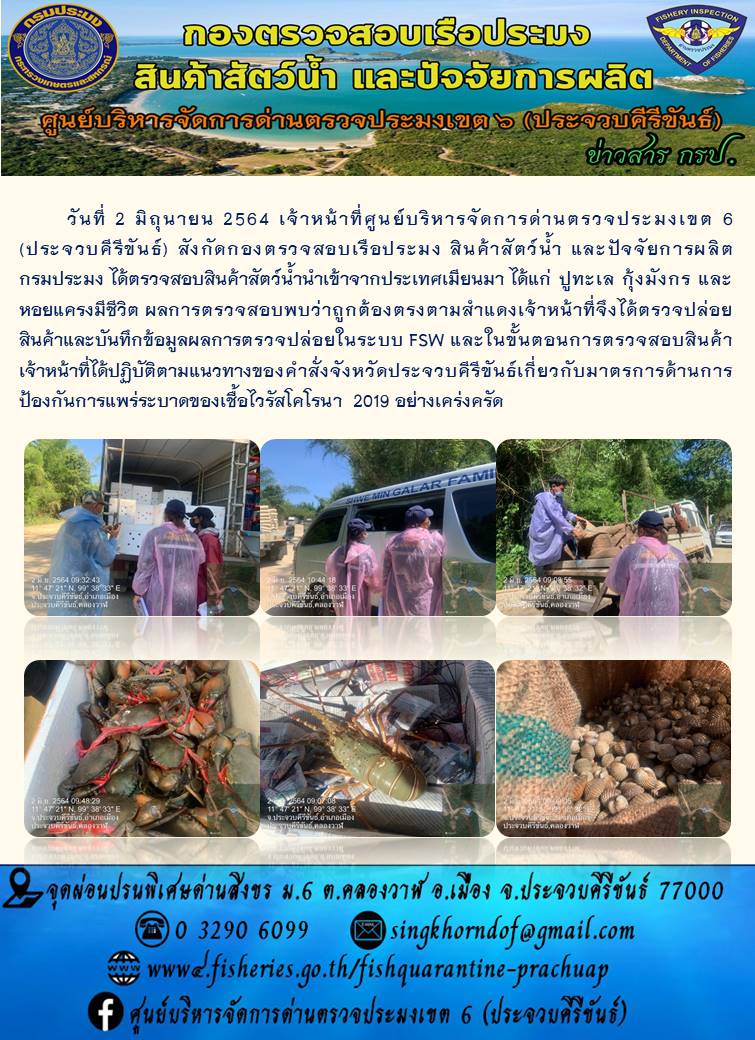 สินค้าสัตว์น้ำนำเข้าจากประเทศเมียนมา..คลิก