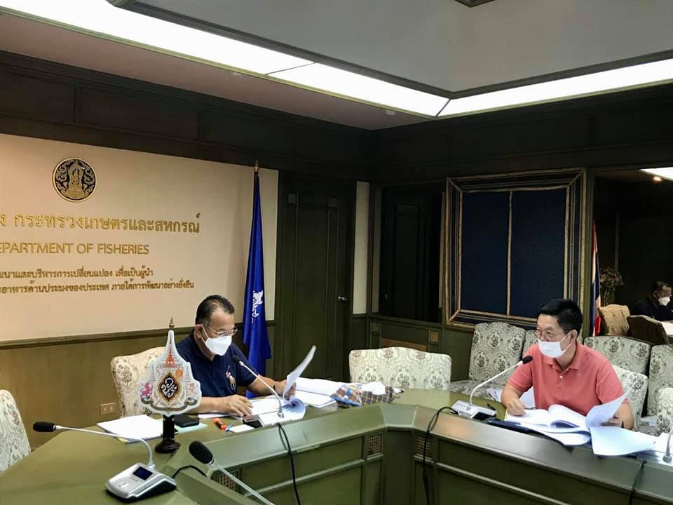 นายมีศักดิ์ ภักดีคง อธิบดีกรมประมง พร้อมด้วย ดร. ถาวร ทันใจ รองอธิบดีกรมประมง และเจ้าหน้าที่ ๆ เกี่ยวข้อง ร่วมประชุมเตรียมความพร้อมในการจัดประชุมคณะกรรมการนโยบายการประมงแห่งชาติ ครั้งที่ 2/2564..คลิก