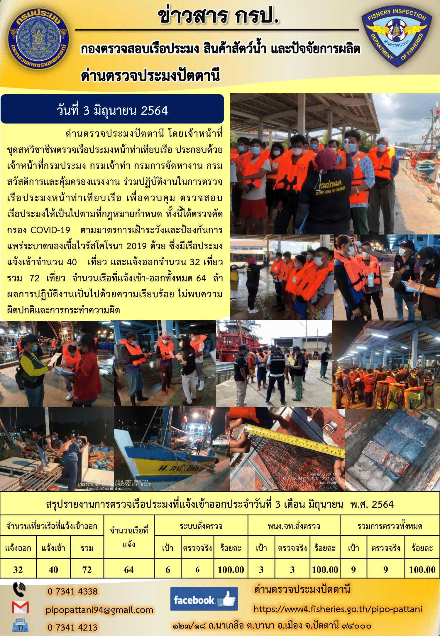 ข่าวสารการปฏิบัติงานประจำวันที่ 3 มิถุนายน 2564..คลิก