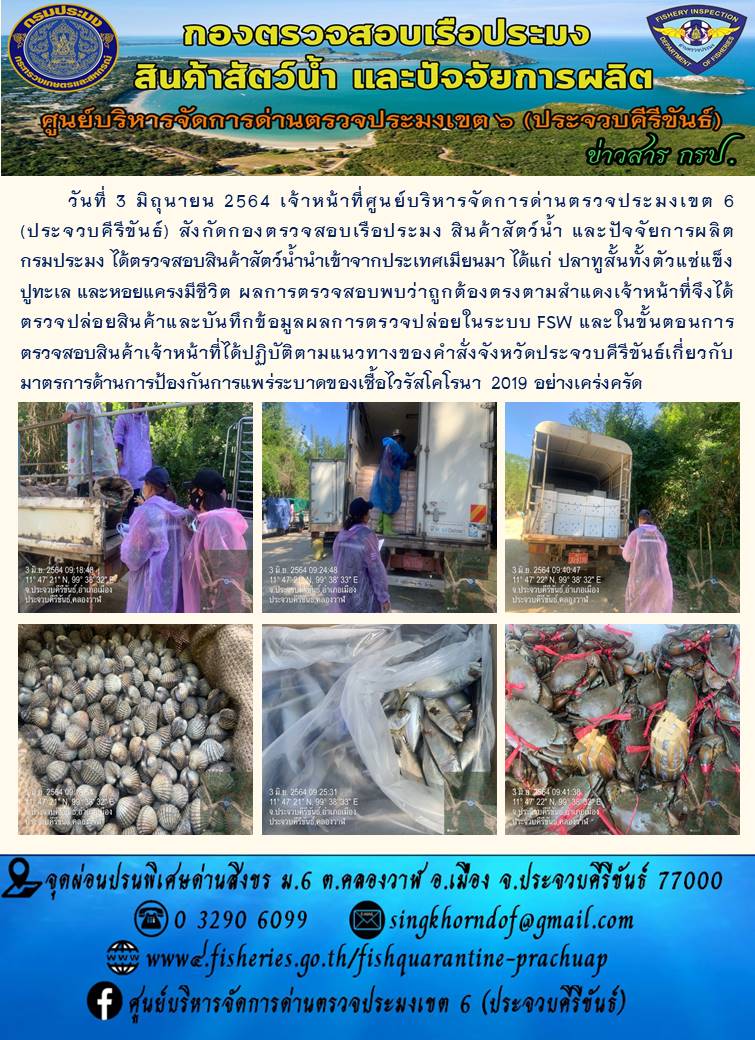 สินค้าสัตว์น้ำนำเข้าจากประเทศเมียนมา..คลิก