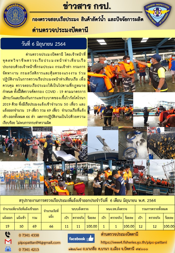 ข่าวสารการปฏิบัติงานประจำวันที่ 6 มิถุนายน 2564..คลิก