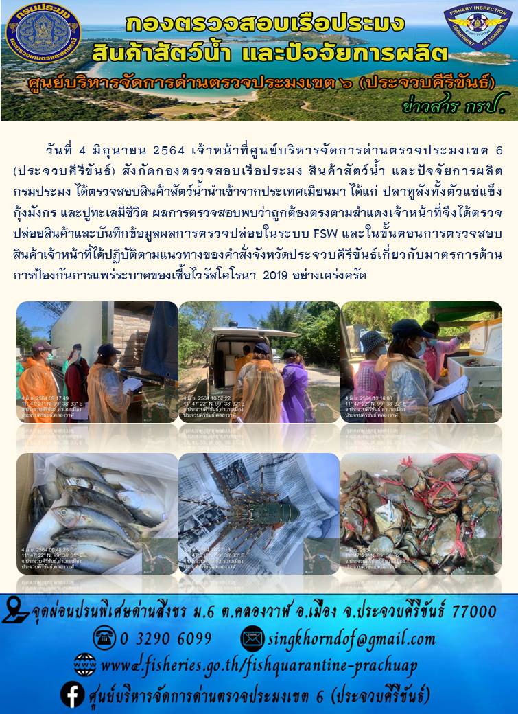 สินค้าสัตว์น้ำนำเข้าจากประเทศเมียนมา..คลิก