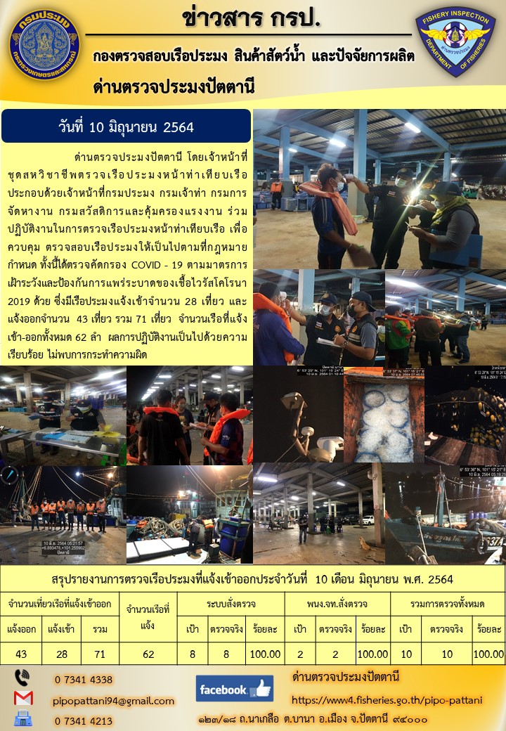 ข่าวสารการปฏิบัติงานประจำวันที่ 10 มิถุนายน 2564..คลิก
