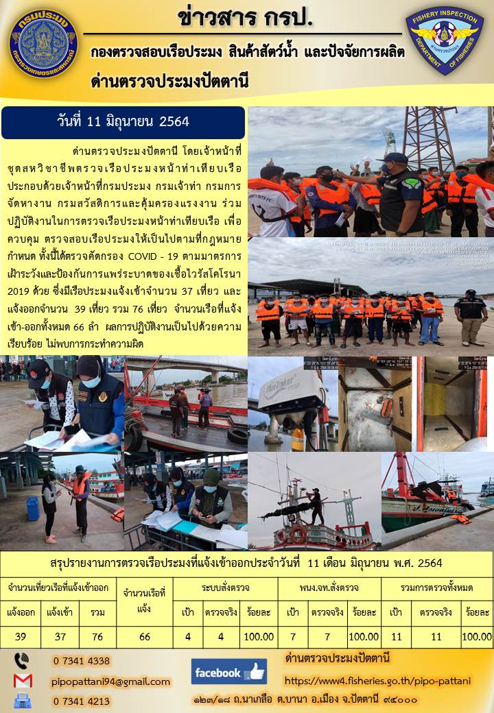 ข่าวสารการปฏิบัติงานประจำวันที่ 11 มิถุนายน 2564..คลิก
