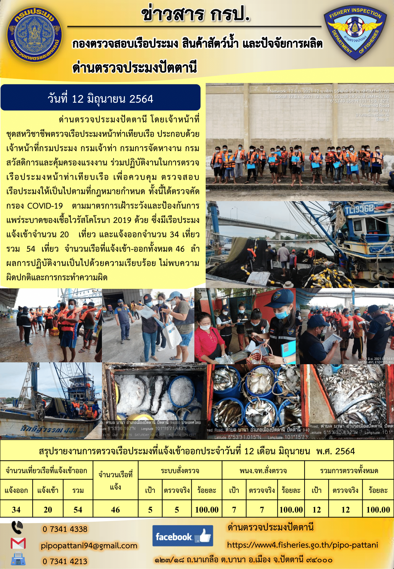 ข่าวสารการปฏิบัติงานประจำวันที่ 12 มิถุนายน 2564..คลิก