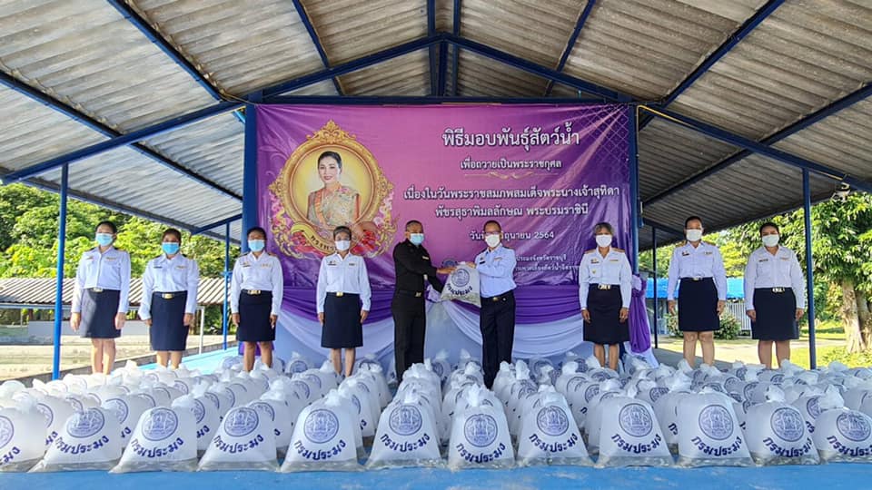 ร่วมจัดพิธีมอบพันธุ์สัตว์น้ำให้กับผู้นำชุมชนนำไปปล่อยในแหล่งน้ำสาธารณะเพื่อถวายเป็นพระราชกุศลเนื่องในวันพระราชสมภพสมเด็จพระนางเจ้าสุทิดา พัชรสุธาพิมลลักษณ พระบรมราชินี..คลิก