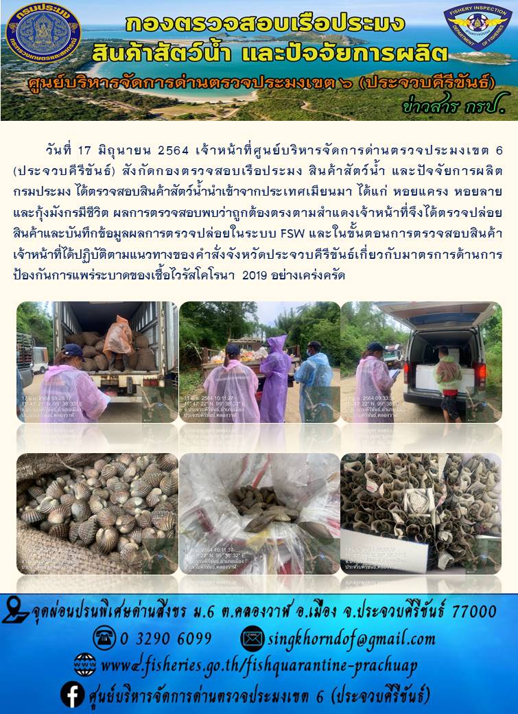 สินค้าสัตว์น้ำนำเข้าจากประเทศเมียนมา..คลิก