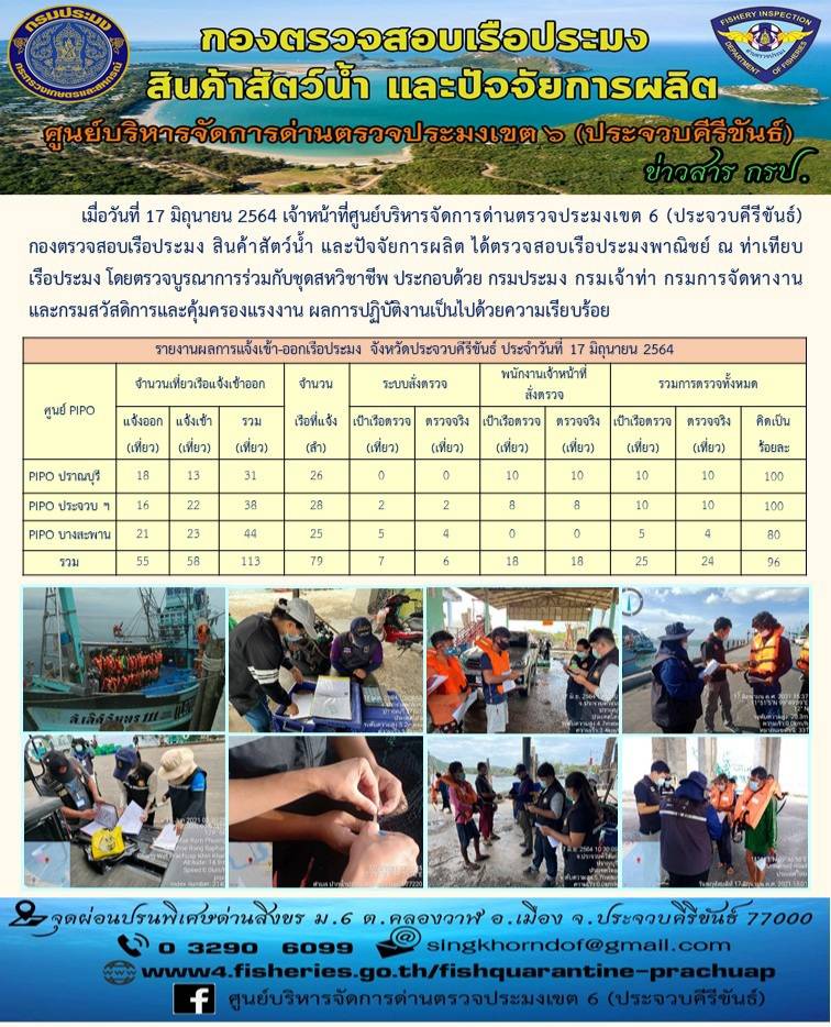 ตรวจสอบเรือประมงพาณิชย์ ณ ท่าเทียบเรือประมง..คลิก