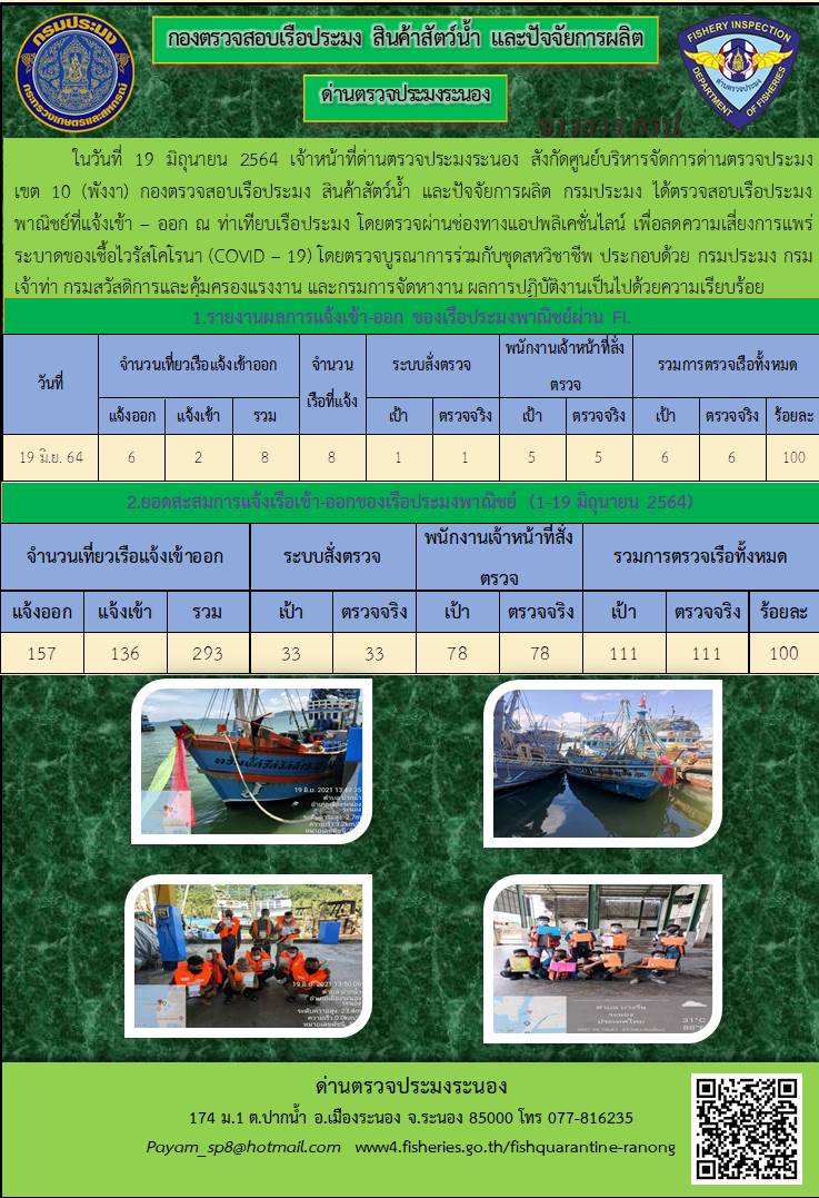 ตรวจสอบเรือประมงพาณิชย์ ณ ท่าเทียบเรือประมง..คลิก