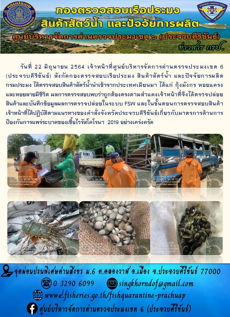 สินค้าสัตว์น้ำนำเข้าจากประเทศเมียนมา..คลิก