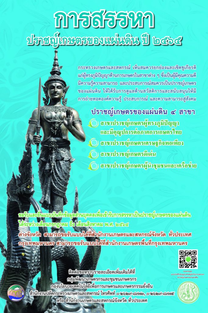 การสรรหาปราชญ์เกษตรของแผ่นดิน ประจำปี 2565..คลิก